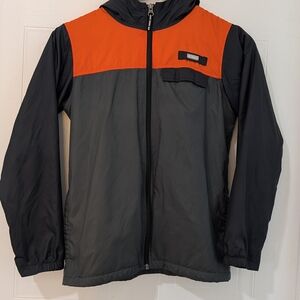 Gray & Orange Lightweight Zip Jacket